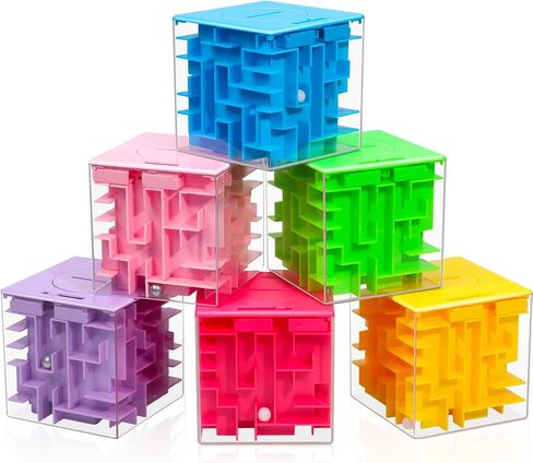 Money Holder Maze Puzzle Gift Box, A Fun Way and Brain Teasers to People You Loved, Nice for Birthday, Valentine's, Colorful, 7.9 cm (Blue, Green, Rose Red, Yellow, Purple, Pink, 6 Pieces) in Saudi Arabia