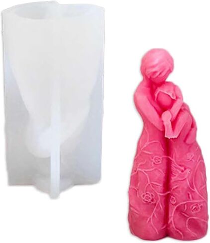 Tone Fun Mom Holding Baby Shape Candle Silicone Molds for Making Candle, Resin, Aromatherapy Candles, Handmade Wax Soap, Home Decor, Craft in Kuwait