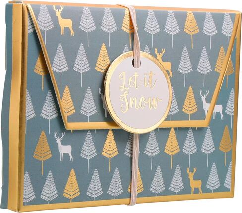 صناديق حامل بطاقات هدايا الكريسماس مع ختم ساخن من الرقائق المعدنية (مجموعة من 6 قطع) in Kuwait