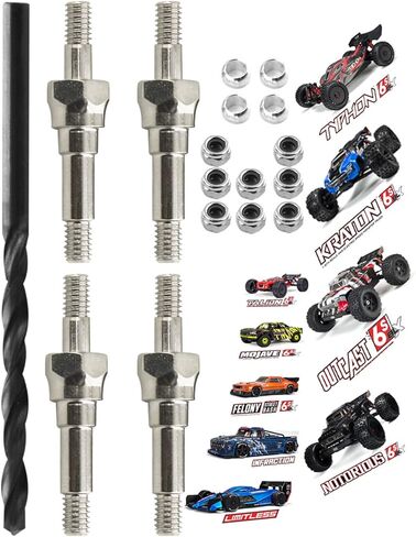 جزء ترقية RCMYou Shock Standoff لـ 1/8 1/7 Arrma 6S BLX 4WD Typhon Kraton Outcast Mojave سيئة السمعة المخالفة جناية Talion Limitless 6S BLX، 4 قطع #45 Steel EXB Shock Standoff، #ARA330703، فضي in Saudi Arabia