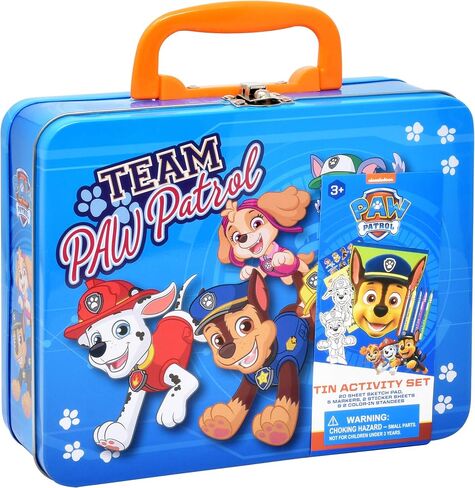 PAW Patrol Coloring and Activity Tin Box, Includes Markers, Stickers, Mess Free Crafts Color Kit in Tin Box, for Toddlers, Boys and Kids in Saudi Arabia