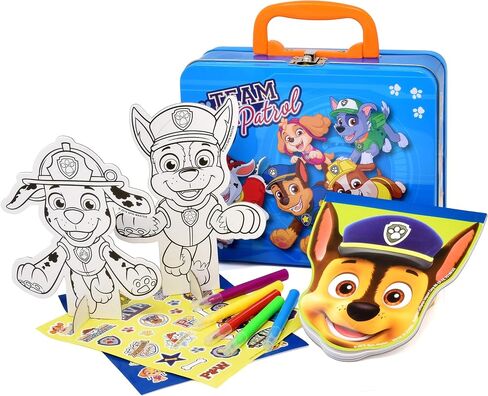 PAW Patrol Coloring and Activity Tin Box, Includes Markers, Stickers, Mess Free Crafts Color Kit in Tin Box, for Toddlers, Boys and Kids in Saudi Arabia