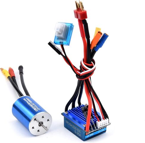 محرك FPVDrone 2435 4800 كيلو فولت عديم المسفرات مع وحدة تحكم بالسرعة 25 أمبير بدون فرشاة ESC لشاحنة 1/16 1/18 in Kuwait