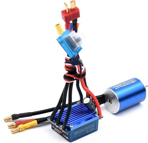 محرك FPVDrone 2435 4800 كيلو فولت عديم المسفرات مع وحدة تحكم بالسرعة 25 أمبير بدون فرشاة ESC لشاحنة 1/16 1/18 in Kuwait