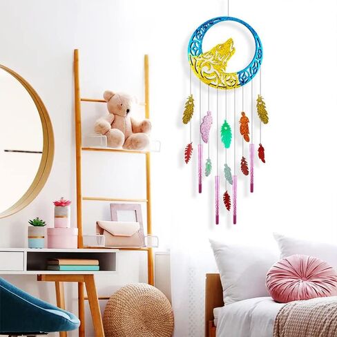 Playing Mold Epoxy Resin Mold, Wolf Shape Feather Dream Catcher Silicone Molds for DIY Wind Bell, Keychain Earring Pendants, Wall Hanging Decoration, Jewelry, Aromatherapy Plaster in Kuwait