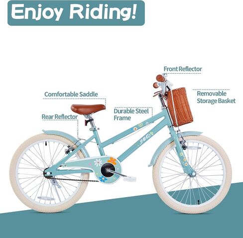 Girls Bike Ages 4-12 Years Old, Kids Bike for Toddlers with Basket & Training Wheels, 12 14 16 18 20 24 Inch Kids Bicycle with Handbrake & Kickstand in Kuwait
