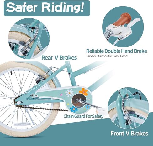 Girls Bike Ages 4-12 Years Old, Kids Bike for Toddlers with Basket & Training Wheels, 12 14 16 18 20 24 Inch Kids Bicycle with Handbrake & Kickstand in Kuwait
