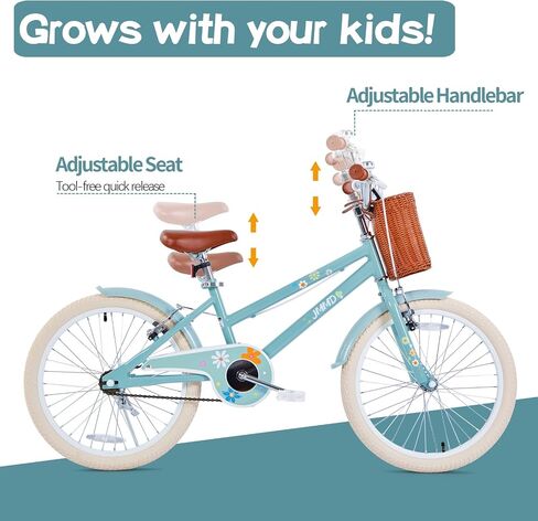 Girls Bike Ages 4-12 Years Old, Kids Bike for Toddlers with Basket & Training Wheels, 12 14 16 18 20 24 Inch Kids Bicycle with Handbrake & Kickstand in Kuwait