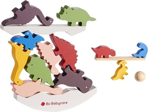 مكعبات خشبية من بي سي، ألعاب تعليمية للأطفال من عمر 3 سنوات كبيرة ومتوازنة على شكل ديناصور ألعاب تعليمية على شكل ديناصور كبيرة من أجل بناء ألعاب خشبية مونتيسوري للبنات والأولاد والأطفال in Kuwait