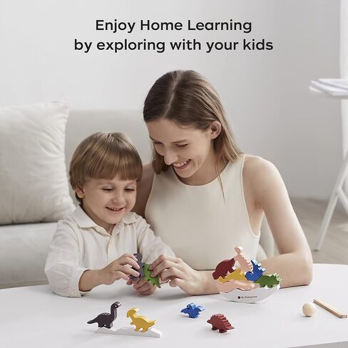 مكعبات خشبية من بي سي، ألعاب تعليمية للأطفال من عمر 3 سنوات كبيرة ومتوازنة على شكل ديناصور ألعاب تعليمية على شكل ديناصور كبيرة من أجل بناء ألعاب خشبية مونتيسوري للبنات والأولاد والأطفال in Kuwait