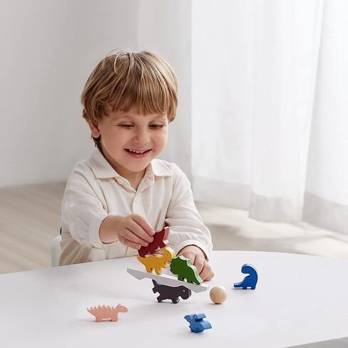 مكعبات خشبية من بي سي، ألعاب تعليمية للأطفال من عمر 3 سنوات كبيرة ومتوازنة على شكل ديناصور ألعاب تعليمية على شكل ديناصور كبيرة من أجل بناء ألعاب خشبية مونتيسوري للبنات والأولاد والأطفال in Kuwait