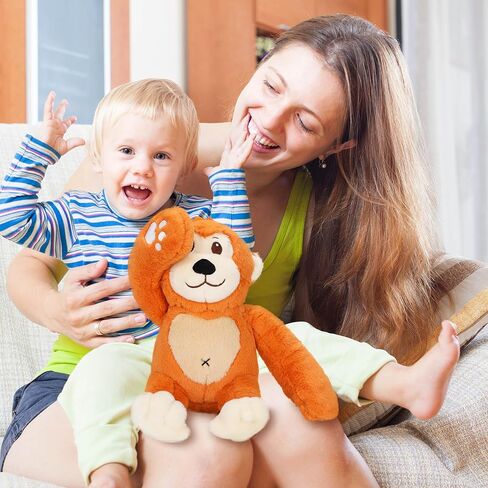 Oaroily 12" Baby Monkey Plush Monkey Stuffed Animal Soft Plush Toy, Toddler Interactive Hide Seek Plush Monkey Toy, Cute Birthday Gift in Kuwait