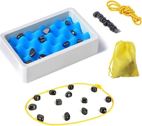 لعبة شطرنج مغناطيسية - لعبة لوحية مغناطيسية متعددة اللاعبين، لعبة مغناطيسية على سطح الطاولة مع اخدود اسفنجي/حبل، شطرنج معركة مغناطيسية محمولة مع شنطة تخزين in Kuwait