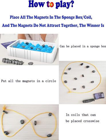 لعبة شطرنج مغناطيسية - لعبة لوحية مغناطيسية متعددة اللاعبين، لعبة مغناطيسية على سطح الطاولة مع اخدود اسفنجي/حبل، شطرنج معركة مغناطيسية محمولة مع شنطة تخزين in Kuwait