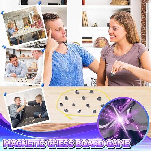 لعبة شطرنج مغناطيسية - لعبة لوحية مغناطيسية متعددة اللاعبين، لعبة مغناطيسية على سطح الطاولة مع اخدود اسفنجي/حبل، شطرنج معركة مغناطيسية محمولة مع شنطة تخزين in Kuwait