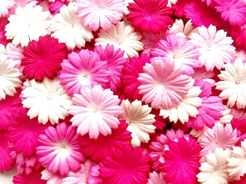 TH 50 pcs. Daisy Paper Flowers 25 mm. Mixed Tone Pink Petal Flower die cuts Mulberry Paper Flower Craft Handmade Wedding Scrapbook for so Many Card Craft Projects in Saudi Arabia