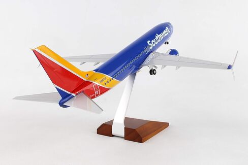 Daron 737-800 Skymarks Southwest Airplane Model with Gear & Wood Stand Heart (1/100 Scale), Blue in Saudi Arabia
