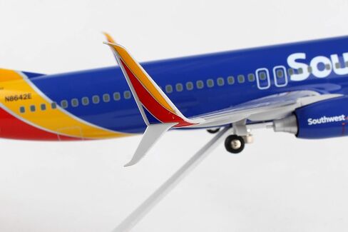 Daron 737-800 Skymarks Southwest Airplane Model with Gear & Wood Stand Heart (1/100 Scale), Blue in Saudi Arabia
