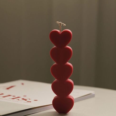 Ovatt 5-Hearts-Shaped Scent Candle Mold, Silicone Mold for Making Candles, Soaps, Ice, Chocolates and DIY Resin Crafts in Kuwait