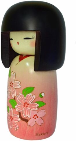 Usaburo Sosaku Kokeshi Doll Cherry Blossoms Kimono Girl 2013-14 Made in Japan in Saudi Arabia