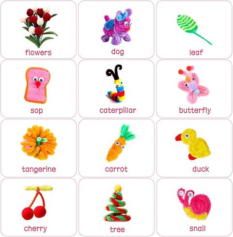 Locisne 316PCS DIY Pipe Cleaner Crafts Supplies - Chenille Stems Sunflower Craft Figures Supplies Set Gift & Craft Art, Creative Crafts Decorations for Kids Women in Kuwait