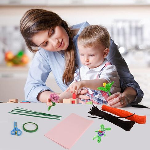 Locisne 316PCS DIY Pipe Cleaner Crafts Supplies - Chenille Stems Sunflower Craft Figures Supplies Set Gift & Craft Art, Creative Crafts Decorations for Kids Women in Kuwait