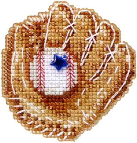 Mill Hill Baseball Mitt Beaded Counted Cross Stitch Ornament Kit 2012 Spring Bouquet MH18-2103 in Saudi Arabia