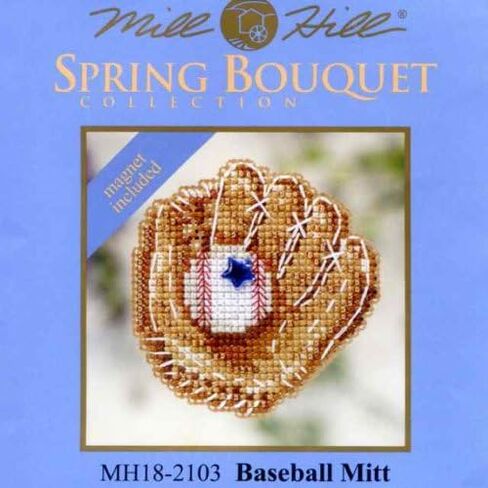 Mill Hill Baseball Mitt Beaded Counted Cross Stitch Ornament Kit 2012 Spring Bouquet MH18-2103 in Saudi Arabia