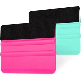 ممسحة للفينيل - عبوتان من أداة ممسحة للفينيل اللاصق من الفينيل LYA - مكشطة الفينيل لصانعي الفينيل وتغليف فيلم السيارة (وردي المعكرون وأزرق مرزبان المحيطي) in Kuwait