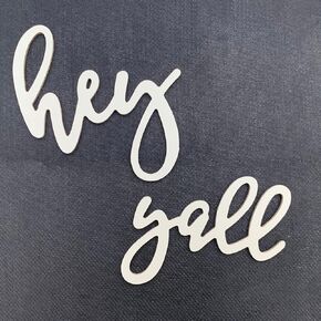 حروف خشبية غير مكتملة من Hey Y'all، علامة بيضاء فارغة لديكور أكاليل الزهور والحرف اليدوية (Hey Y'all) in Kuwait