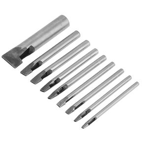 9 Pieces Leather Craft 2mm Carbon Steel Leather Oval Shape Punch Hole Tool,Different Sizes to Meet Your Various Need,Good Tools for Leather Making and Decorating in Kuwait