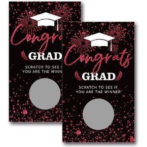 50 قطعة من بطاقات الخدش لحفلات التخرج، 2 انش × 3.5 انش، بطاقات العاب حفلات التخرج، بطاقات العاب حفلات التخرج المضحكة لحفلات التخرج للمدرسة الثانوية او الكلية (DLM170) in Kuwait