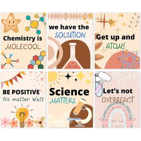 QIAOJI Science Classroom Posters, Chemical Science Art Prints, School Laboratory Wall Art,Classroom Middle School Laboratory Library Study Decor, Set of 6 (8"x10" Unframed) in Kuwait