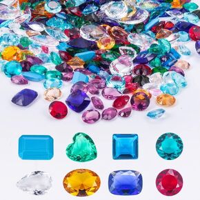 MBFL 120 قطعة من جواهر كنز القراصنة لعبة زجاجية من الأحجار الكريمة، جواهر كنز متعددة الألوان لحفلات القراصنة وديكورات طاولات الحفلات (7 أونصات) in Kuwait