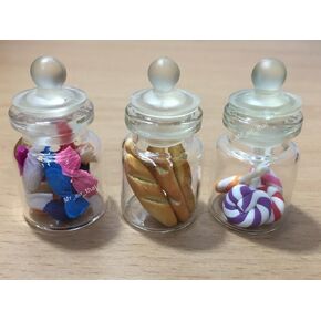 3 قطع مصغّرة لطعام الكعك حلوى كعكة خبز في زجاجة صغيرة من الزجاج الشفاف #MF014 in Kuwait