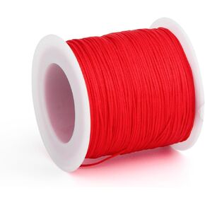 Black Nylon Cord Ribbon Twine 0.8mm Rope for Hand-Woven Tassels Crafts Gift Wrapping Knotting Knitting Necklace Bracelet Beading Macramé Jewelry Making Sewing Christmas Decoration in Saudi Arabia