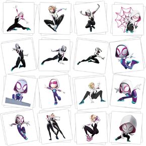 لوازم حفلات أعياد الميلاد من سبايدر جيرل هيرو، 34 قطعة من هدايا حفلات الوشم المؤقت، آمنة على البشرة وقابلة للإزالة، ملصقات وشم زائفة لهدايا حفلات أعياد الميلاد ذات طابع سبايدر هيرو تضيف بعض السحر لمظهرك in Kuwait