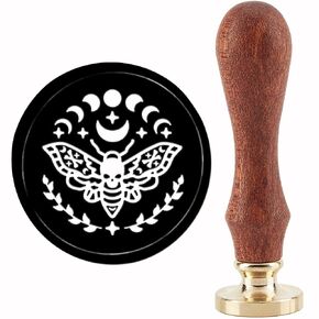 CRASPIRE Fox Wax Seal Stamp Tree of Life Sealing Wax Stamps Moon 30mm Retro Vintage Removable Brass Stamp Head with Wood Handle for Wedding Invitations Halloween Christmas Thanksgiving Gift Packing