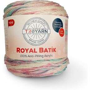 Troyarn Royal Batik (3- حزمة شلات) غزل متدرج بألوان قوس قزح، غزل ناعم للكروشيه والحياكة٪ 100 أكريليك مضاد للوبر 3x140 جرام (3x383 ياردة) (10613) in Kuwait