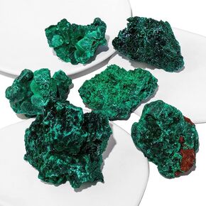 MuYu Art أحجار الملاكيت الخضراء الخام الطبيعية الكبيرة صخور الملكيت الخام كريستال كوارتز ديكور المنزل 0.45 رطل (200 جم) in Kuwait