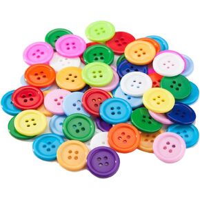 Buttons Sewing Flatback Resin Button for Sewing Crafting 20mm (Mixed Color)