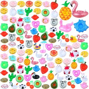 102 Pcs Inflatable Drink Holders with Air Pump Inflatable Drink Floats Drink Pool Floating Cup Holders Fun Drink Floaties Water Cup Coasters Toy for Swimming Pool Party Supplies Kids Bath Shower Toy in Saudi Arabia