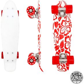 22 inch and 28 Inch Plastic Retro Mini Cruiser Complete Skateboard for Beginners, Boys, Girls, Youths, Teens, Adults, and College Students.