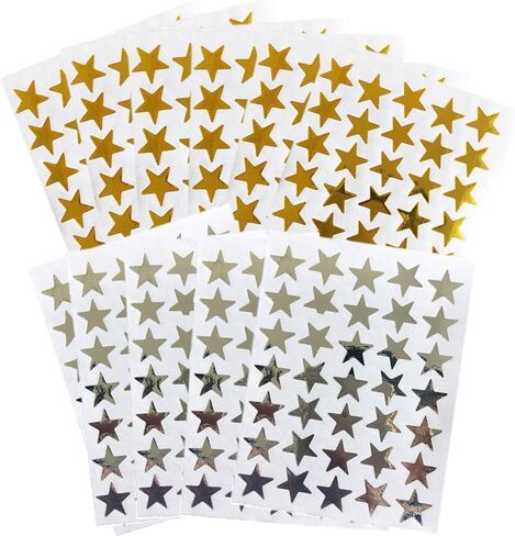 Kenkio 3500 Count Star Stickers Gold Silver Self-Adhesive Stickers Stars in Kuwait