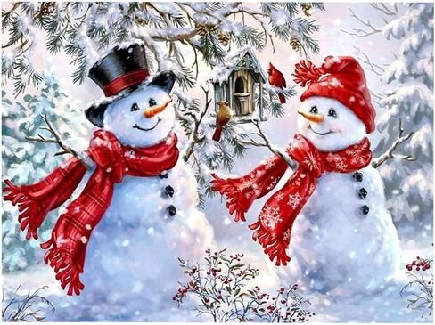 ACANDYL Paint by Number Snowman DIY Painting Paint by Number Kit for Kids Adults Students Beginner DIY Canvas Painting by Numbers Acrylic Oil Painting Arts Craft for Home Decoration Christmas16x20 in in Kuwait