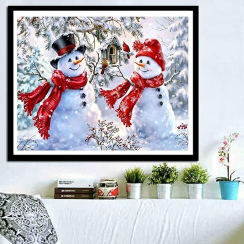 ACANDYL Paint by Number Snowman DIY Painting Paint by Number Kit for Kids Adults Students Beginner DIY Canvas Painting by Numbers Acrylic Oil Painting Arts Craft for Home Decoration Christmas16x20 in in Kuwait