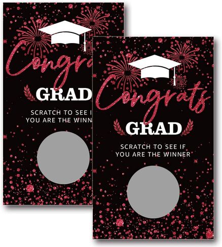 50 قطعة من بطاقات الخدش لحفلات التخرج، 2 انش × 3.5 انش، بطاقات العاب حفلات التخرج، بطاقات العاب حفلات التخرج المضحكة لحفلات التخرج للمدرسة الثانوية او الكلية (DLM170) in Kuwait