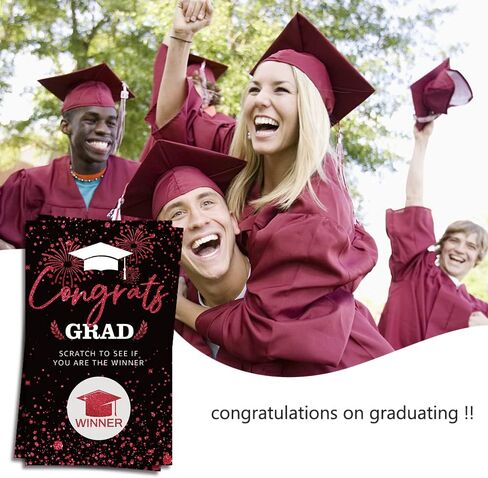 50 قطعة من بطاقات الخدش لحفلات التخرج، 2 انش × 3.5 انش، بطاقات العاب حفلات التخرج، بطاقات العاب حفلات التخرج المضحكة لحفلات التخرج للمدرسة الثانوية او الكلية (DLM170) in Kuwait