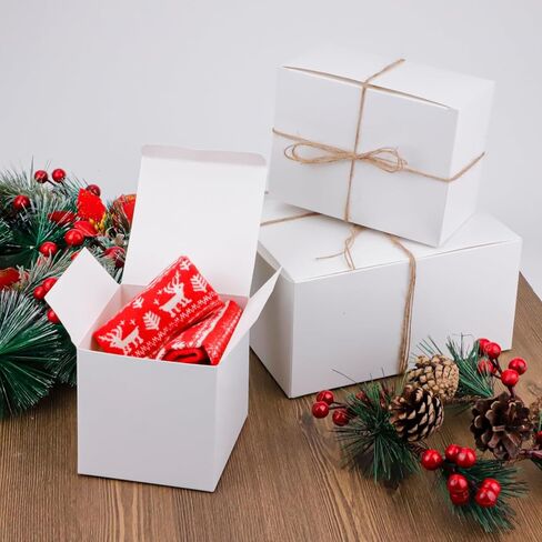 30 قطعة من علب الهدايا البيضاء، 3 أحجام من علب الهدايا مع أغطية، هدايا مقترحة لوصيفات العروس مع خيوط بطول 33 قدمًا لهدايا وصيفات العروس، هدايا الكريسماس، هدايا الزفاف، التخرج، هدايا حفلات أعياد الميلاد، عيد الأم in Kuwait