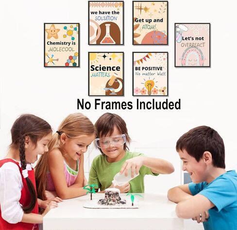 QIAOJI Science Classroom Posters, Chemical Science Art Prints, School Laboratory Wall Art,Classroom Middle School Laboratory Library Study Decor, Set of 6 (8"x10" Unframed) in Kuwait